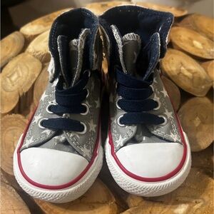 Stylish Kids High-Top Sneakers - Gray and Navy
